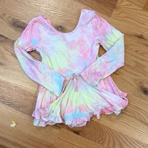 Pastel Tie-Dye Long Sleeve Dress Leotard